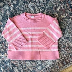 GAP Pink and White Striped Women's Sweater